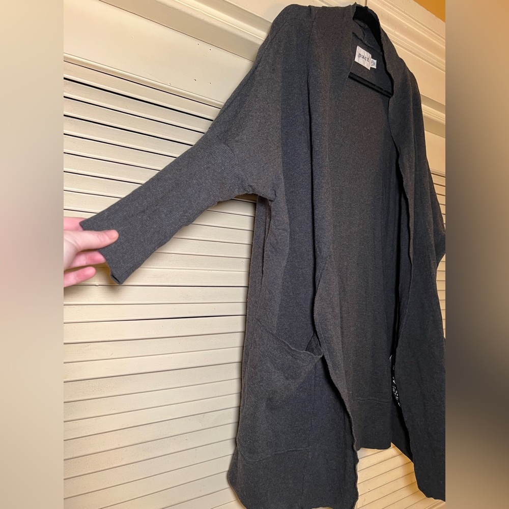 Pact Organic Cotton Airplane Cardigan size large XL Minimalist Travel Athleisure - Picture 12 of 15